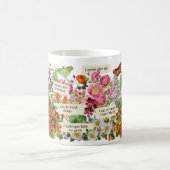 Vintages botanisches Geschenk Positive Affirmative Kaffeetasse (Mittel)