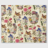 Vintages botanisches Gewebe für Entdeckungen Geschenkpapier (Flach)