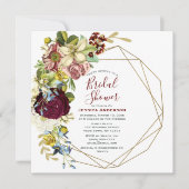 Vintages botanisches Gold-Brautparty Einladung (Vorderseite)