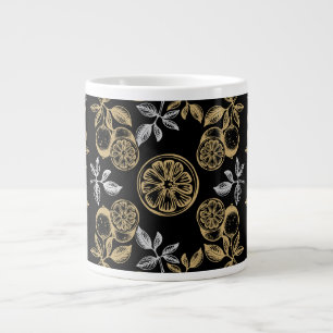 Vintages botanisches Gold und Silber Jumbo-Tasse