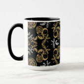 Vintages botanisches Gold und Silber Tasse (Links)