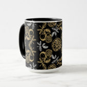 Vintages botanisches Gold und Silber Tasse (Vorderseite Links)
