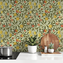 Vintages botanisches Granatapfel Zitrusfrüchte Aqu Tapete