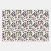 Vintages botanisches Graviermuster - Romantik Geschenkpapier Set (Vorderseite 3)