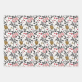 Vintages botanisches Graviermuster - Romantik Geschenkpapier Set (Vorderseite 2)