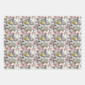 Vintages botanisches Graviermuster - Romantik Geschenkpapier Set (Vorderseite)