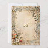 Vintages botanisches Grunge Artisan Mitteilungskarte (Rückseite)