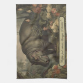 Vintages botanisches Hippo, anpassbar Geschirrtuch (Vertikal)