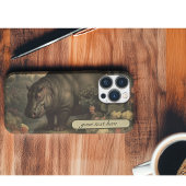 Vintages botanisches Hippo, anpassbar iPhone Hülle