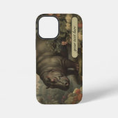 Vintages botanisches Hippo, anpassbar iPhone Hülle (Rückseite)