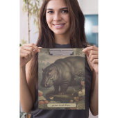 Vintages botanisches Hippo, anpassbar Klemmbrett