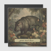 Vintages botanisches Hippo, anpassbar Magneteinladung (Vorne/Hinten)