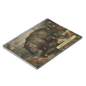Vintages botanisches Hippo, anpassbar Notizblock (Linke Seite)