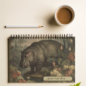 Vintages botanisches Hippo, anpassbar Notizblock