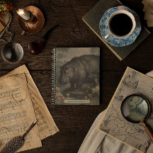 Vintages botanisches Hippo, anpassbar