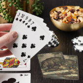 Vintages botanisches Hippo, anpassbar Spielkarten (In Situ)