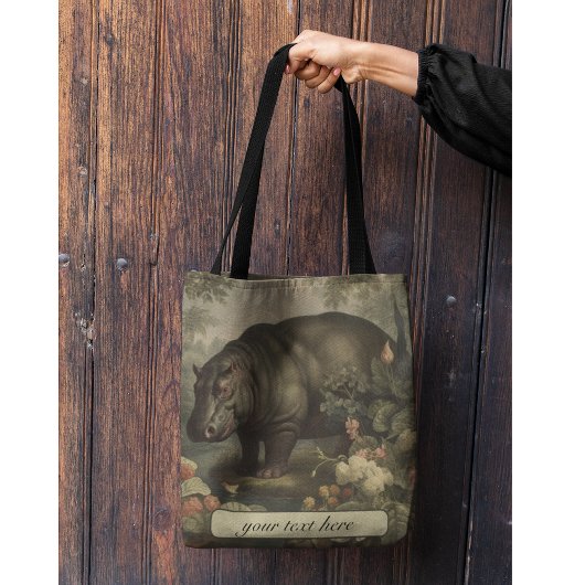 Vintages botanisches Hippo, anpassbar Tasche