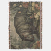 Vintages botanisches Hippo Decke (Vorderseite Vertikal)