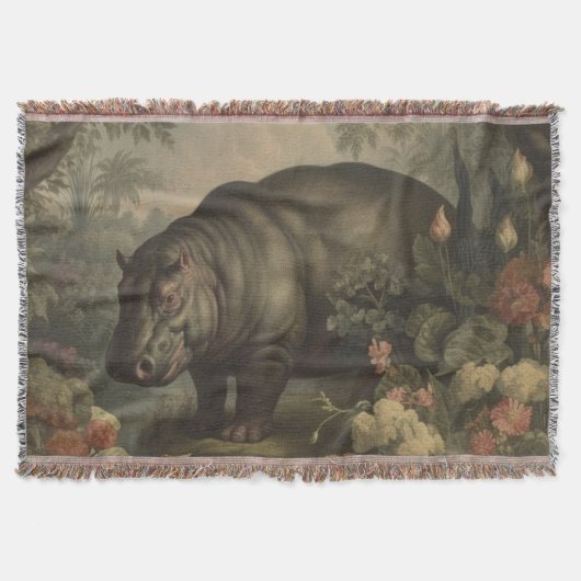 Vintages botanisches Hippo Decke (Vorderseite)