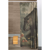 Vintages botanisches Hippo Duschvorhang