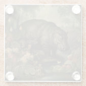 Vintages botanisches Hippo Glasuntersetzer (Rückseite)