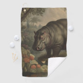 Vintages botanisches Hippo Golfhandtuch (Insitu)