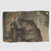 Vintages botanisches Hippo Golfhandtuch (Horizontal)