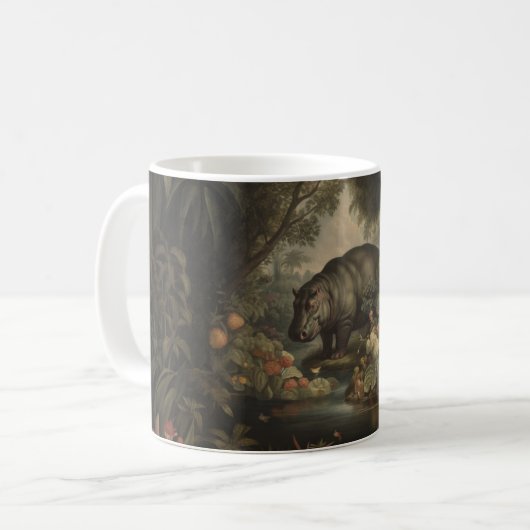 Vintages botanisches Hippo Kaffeetasse (Vorderseite Links)