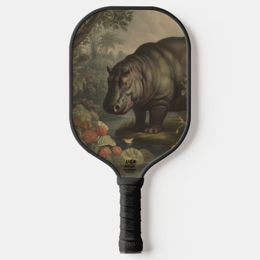 Vintages botanisches Hippo Pickleball Schläger (Vorderseite)