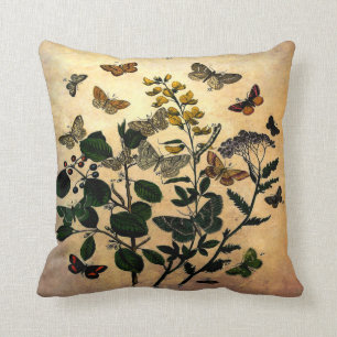 Vintages botanisches kissen