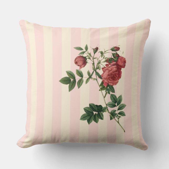 Vintages Botanisches Kissen "Rosa Rapa" (Vorderseite)