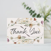 Vintages botanisches kleines Blumengestein Dankeskarte (Stehend Vorderseite)