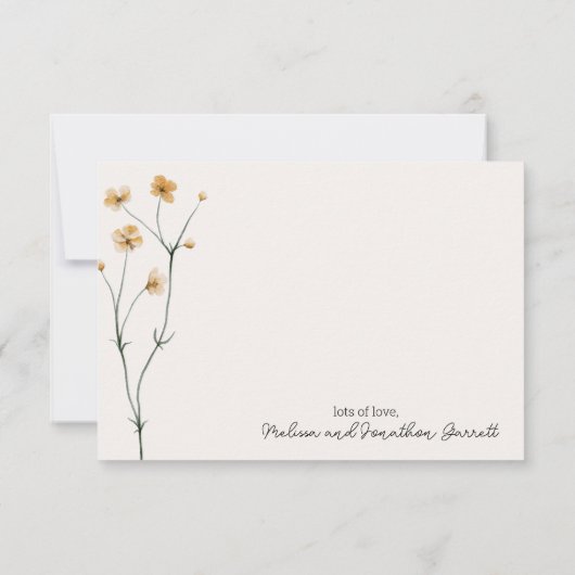 Vintages botanisches kleines Blumengestein Dankeskarte (Rückseite)