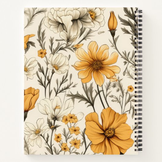 Vintages botanisches KompositionsNotebook Notizblock (Rückseite)