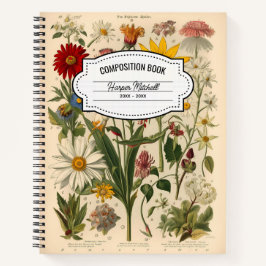 Vintages botanisches KompositionsNotebook Notizblock