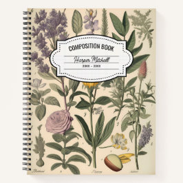 Vintages botanisches KompositionsNotebook Notizblock