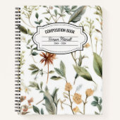 Vintages botanisches KompositionsNotebook Notizblock (Vorderseite)
