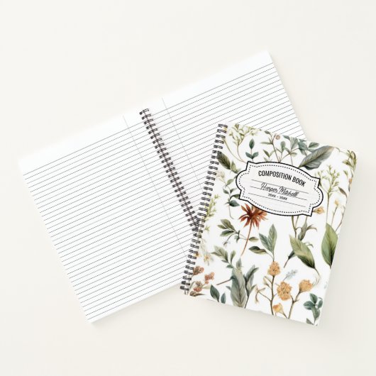 Vintages botanisches KompositionsNotebook Notizblock (Innenseite)