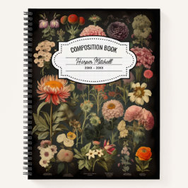 Vintages botanisches KompositionsNotebook Notizblock