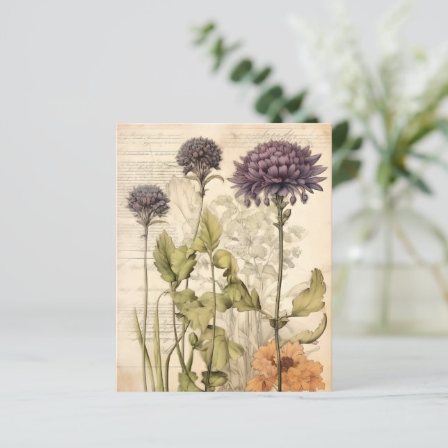 Vintages botanisches Kräuterbuch (Stehend Vorderseite)