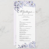 Vintages Botanisches Lavendel-Hochzeitsprogramm Programm (Vorne/Hinten)