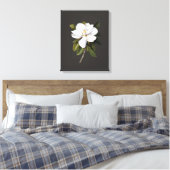 Vintages Botanisches Magnolia Leinwanddruck (Insitu (Schlafzimmer))