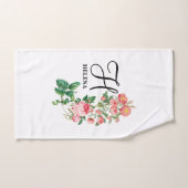 Vintages botanisches Monogramm Badhandtuch Set (Handtuch)