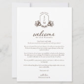 Vintages Botanisches Monogramm Begrüßung/Reisereie Einladung (Vorderseite)