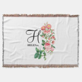Vintages botanisches Monogramm Decke (Vorderseite)