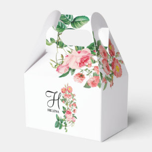 Vintages botanisches Monogramm Geschenkschachtel