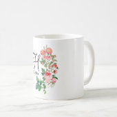 Vintages botanisches Monogramm Kaffeetasse (VorderseiteRechts)