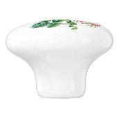 Vintages botanisches Monogramm Keramikknauf (Seitenansicht)