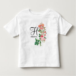 Vintages botanisches Monogramm Kleinkind T-shirt