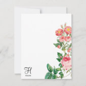 Vintages botanisches Monogramm Mitteilungskarte (Vorderseite)